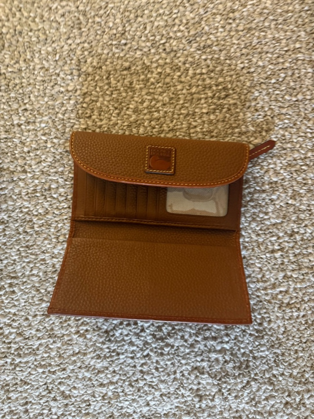 Dooney & Bourke Brown Pebble Leather Continental Wallet - Picture 2 of 3